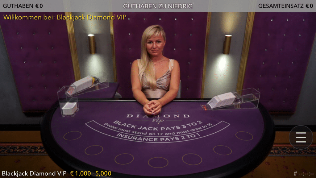 Evolution Diamond VIP Black Jack Mobile