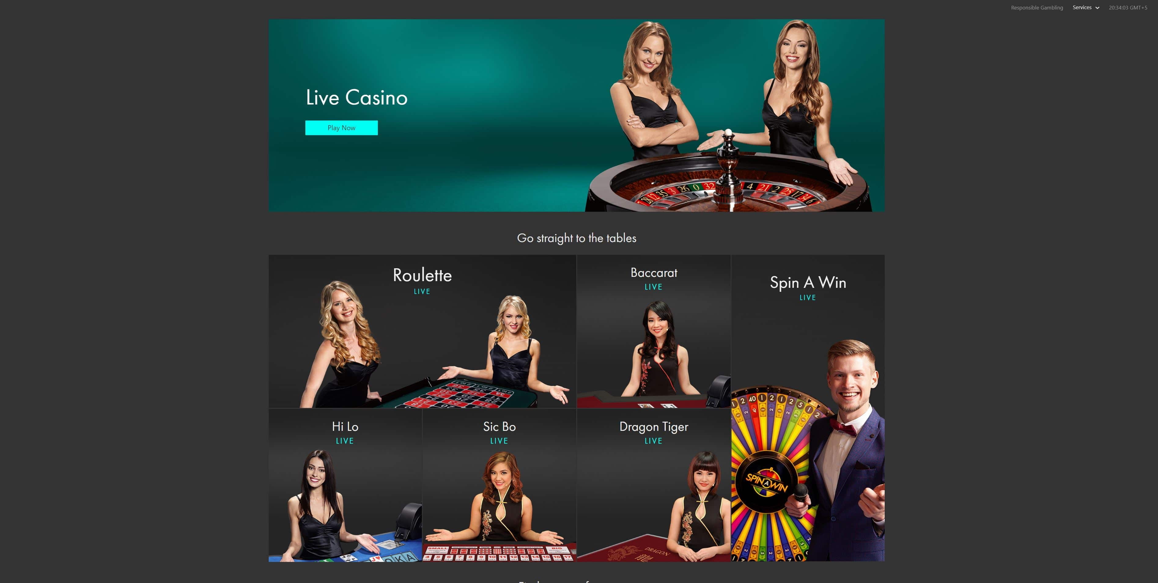 bet365 live casino lobby