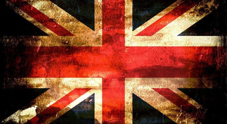 Verdunkelte britische Flagge.