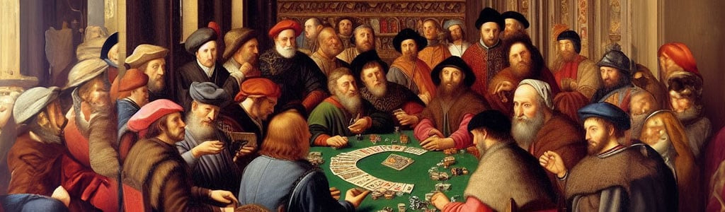 Glücksspiel im Mittelalter.