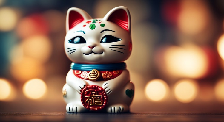 Maneki Neko, die Glücksskatze."