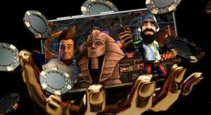 Moderne Online Casino-Spiele mit 3D-Animationen und Gamification Elementen auf einem Smartphone Display.