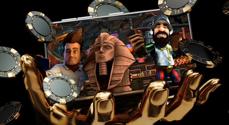 Moderne Online Casino-Spiele mit 3D-Animationen und Gamification Elementen auf einem Smartphone Display.
