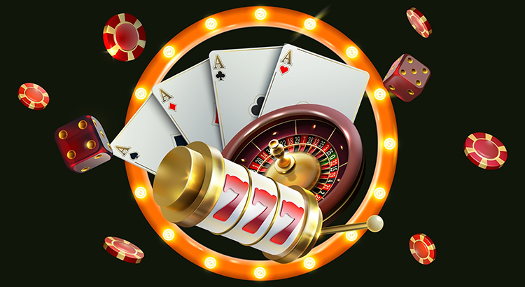 Typische Casino-Elemente wie Slots, Cash-Symbole, Spielkarten und so weiter.