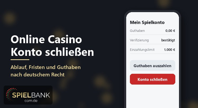 Online Casino Konto schließen Symbolbild