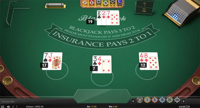 Ende der Blackjack Partie.