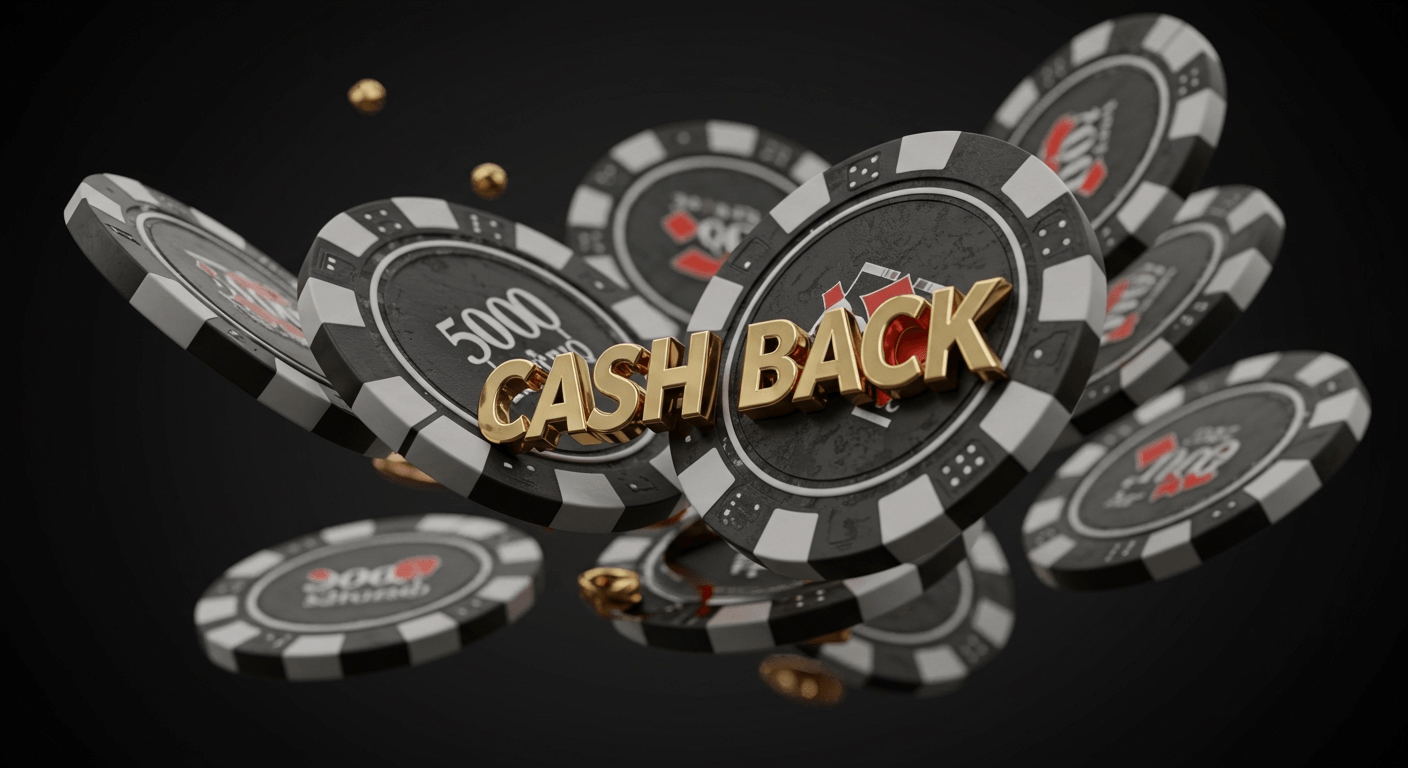 Grafik, die einen Cashback-Bonus in Form von Casino-Jetons darstellt