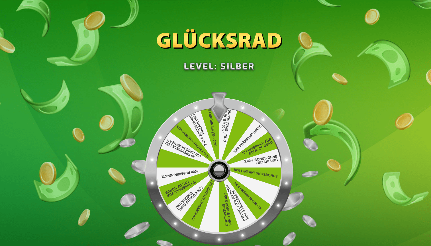 Ein buntes Glücksrad als Bonus-Feature in einem Online Casino