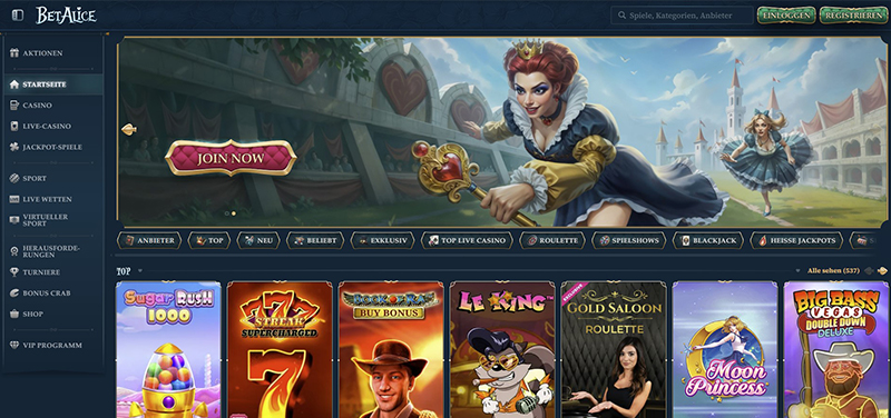 BetAlice Casino website