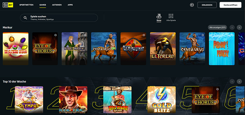 DAZN Bet casino website