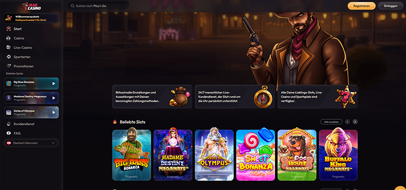 MadCasino website
