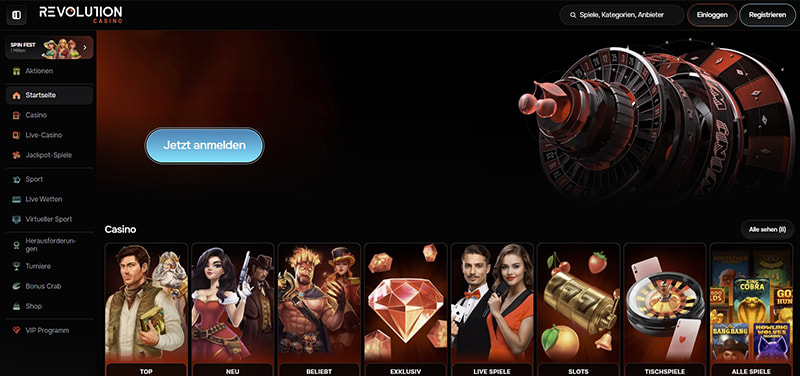 Revolution casino website