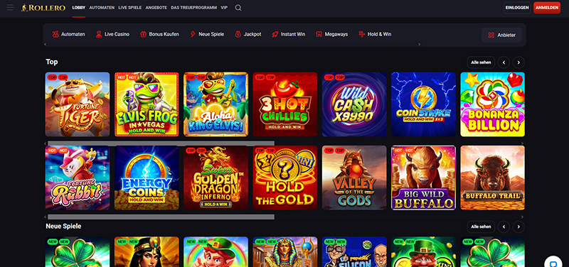 Rollero Casino website