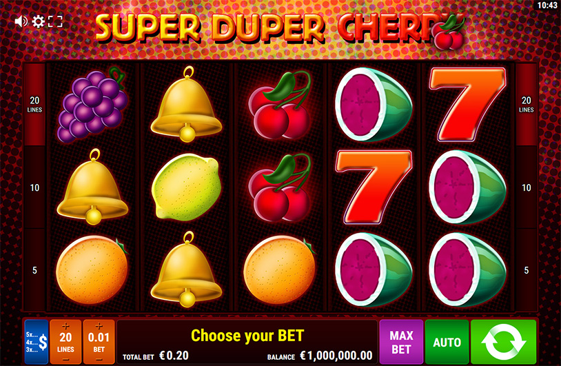 Spielansicht des Super Duper Cherry Online Slots.