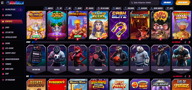 Winrolla Casino website