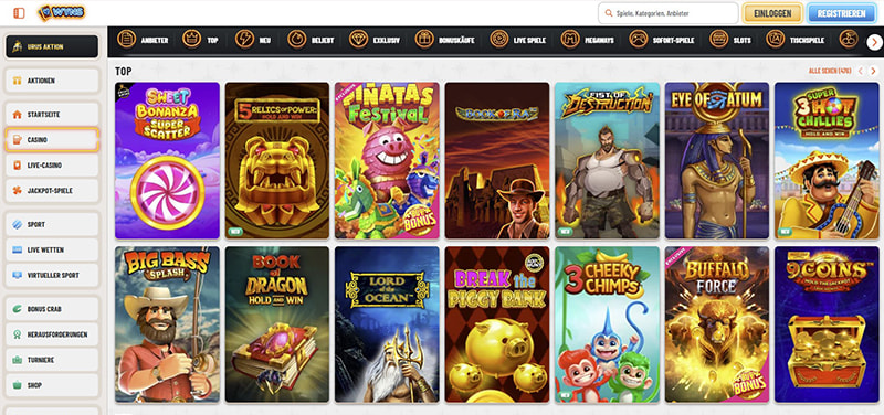 Wyns.com Casino website