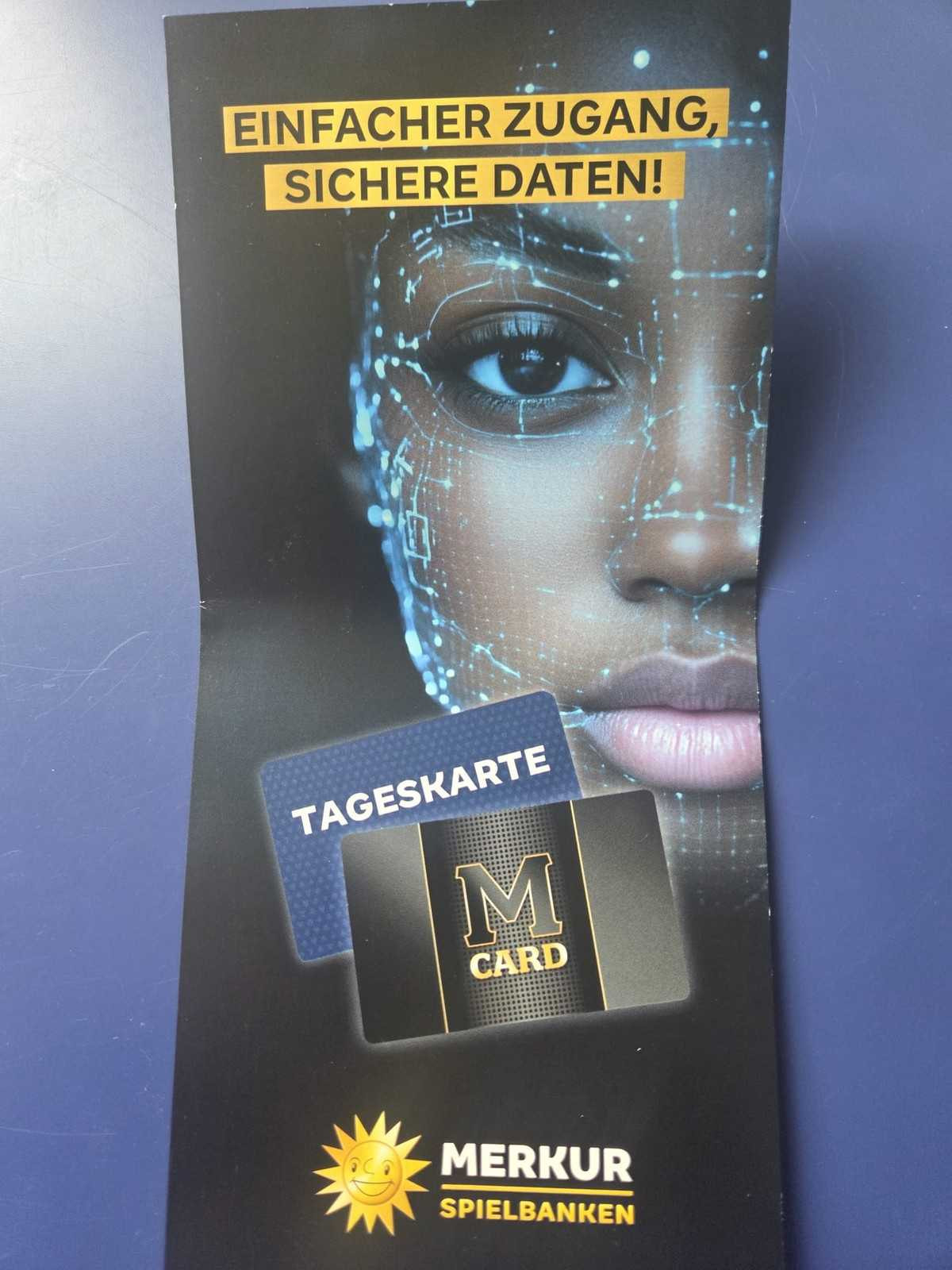 Flyer zur M-Card der Merkur Spielbank Hohensyburg