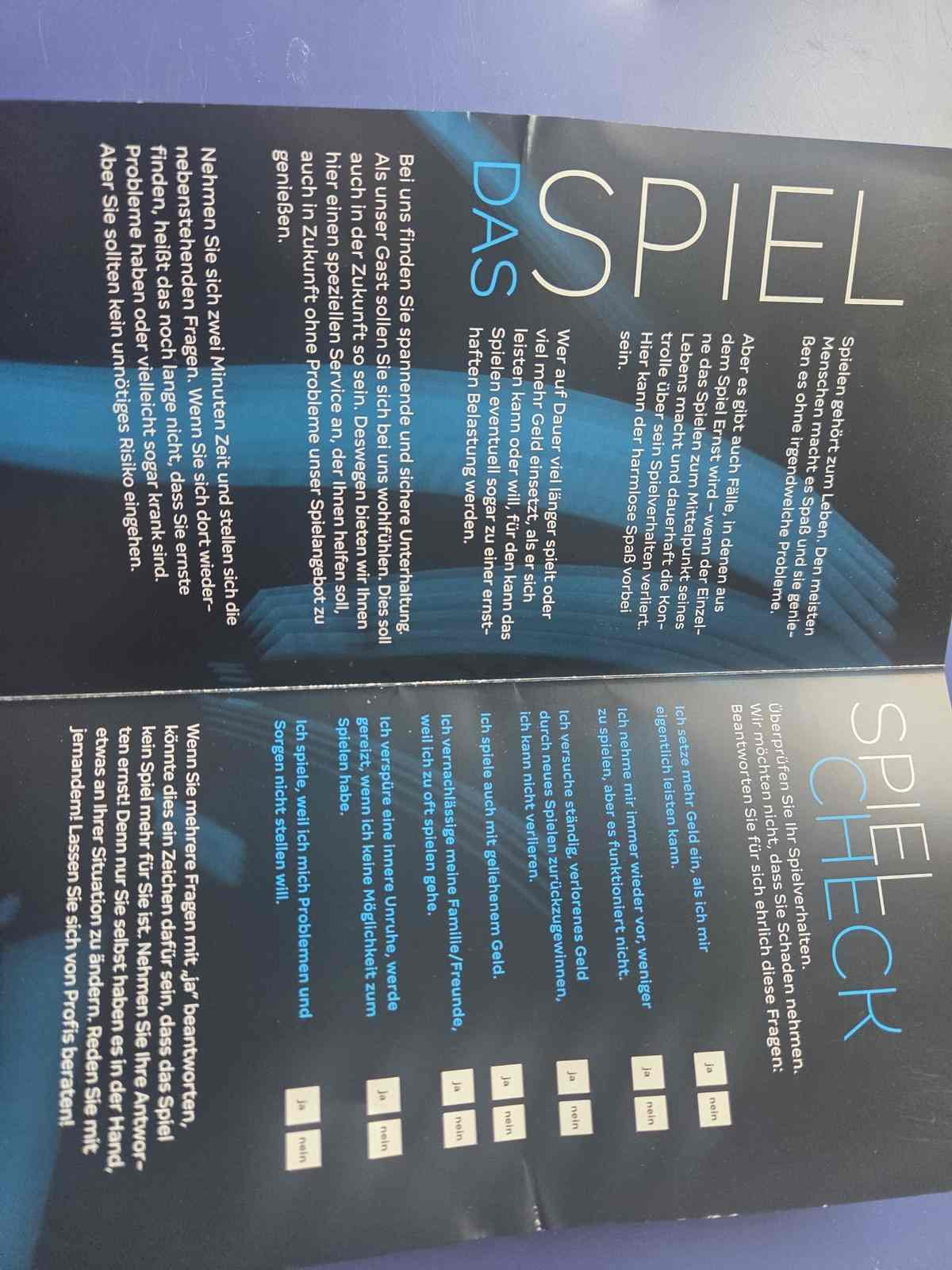 Spielcheck-Selbsttest der Spielbank Hohensyburg