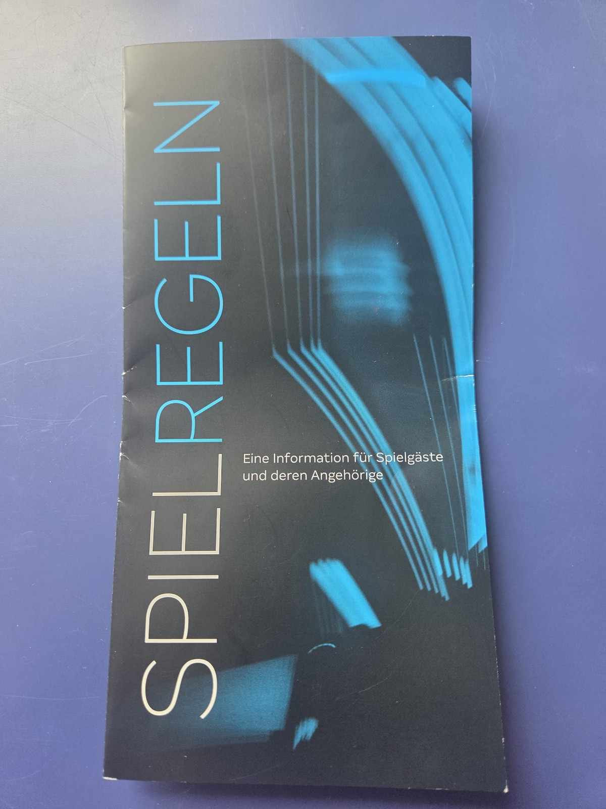 Broschüre mit Spielregeln der Spielbank Hohensyburg