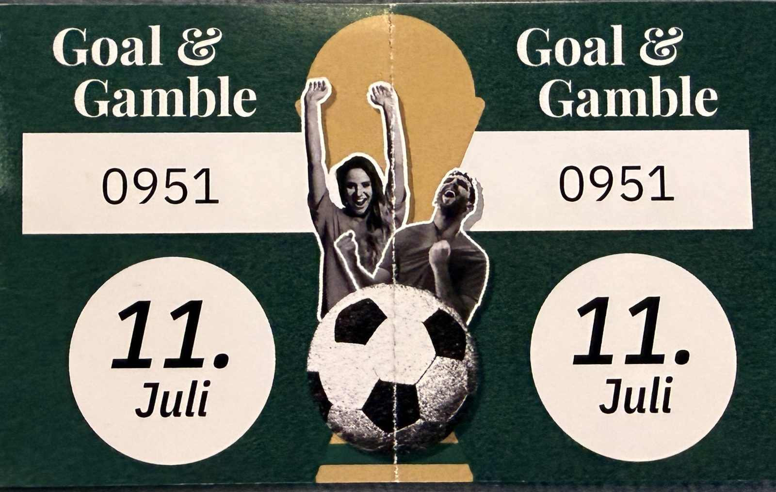 Tippkarte des WM-Tippspiels Goal & Gamble im Casino am Potsdamer Platz